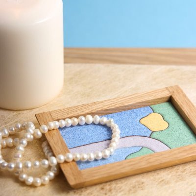 Scene Sweet Melange wooden jewelry tray, enamelled