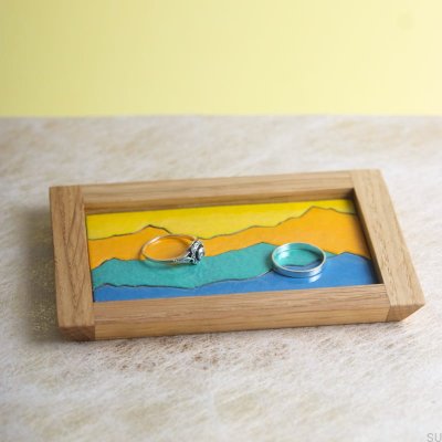Scene Sunrise Wooden Enamelled Jewelry Tray 