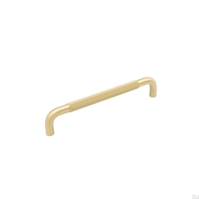 Elongated furniture handle Helix 160 Brushed gold