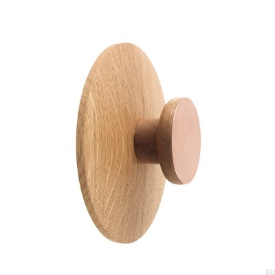 Knob pad Round rosette 130 Wooden Oak - Colorless Hard Oil 