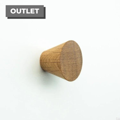 Furniture knob Simple Cone Wooden Oak Colorless Semi-matt