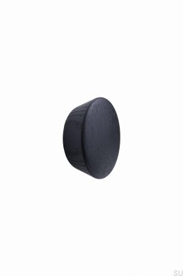 Furniture knob Beret 45 Wooden Oak Black