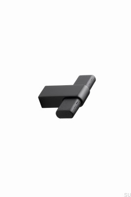 T-Bar Crossing 50 Metal Furniture Knob Matte Black with Black Oak Wood