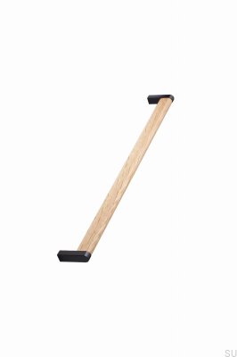 Crossing 320 Metal Matt Black Furniture Handle with Oak Wood
