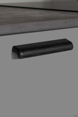 Glove 160 Wooden Oak Black Elongated Furniture Handle