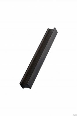 Track 160 Wooden Oak Black Elongated Furniture Handle