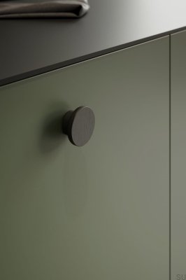 Circle 50 Furniture Knob Wooden Oak Black