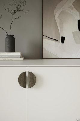 Horizon Large 64 Wooden Oak Black Elongated Furniture Handle