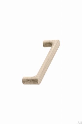 Oblong furniture handle Pinta 192, wooden, oak, unvarnished