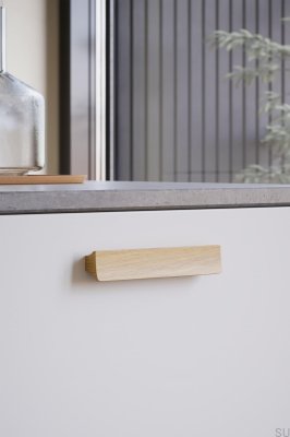 Long furniture handle Ante 64, Wooden, Oak