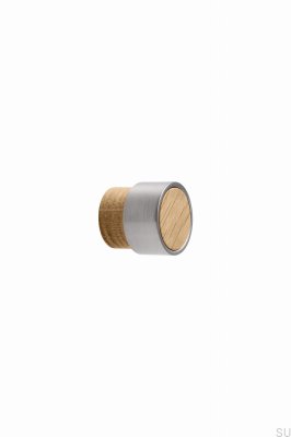 Radio Mini 26 Furniture Knob Wooden Oak with Silver