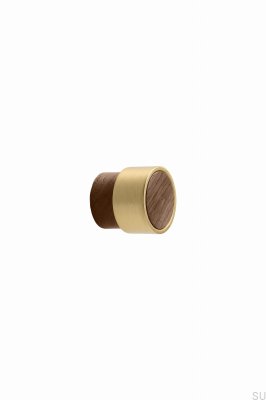 Radio Mini 26 Wooden Furniture Knob Walnut with Brushed Gold