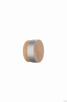 Radio 49 Wooden Oak Furniture Knob with Silver