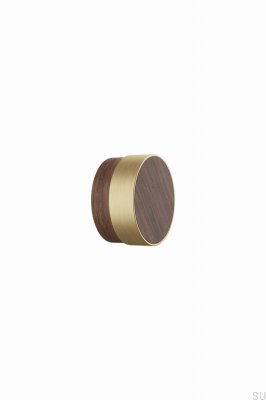 Radio 49 Wooden Furniture Knob Walnut with Brushed Gold