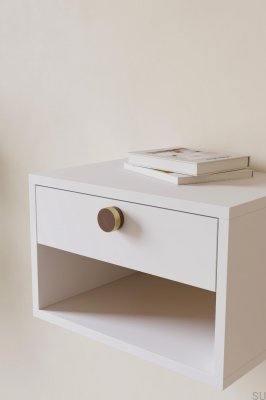 Radio 49 Wooden Furniture Knob Walnut with Brushed Gold