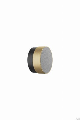 Radio 49 Wooden Furniture Knob Ash Black with Brushed Gold