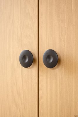 Dimple 40 Wooden Furniture Knob Ash Black