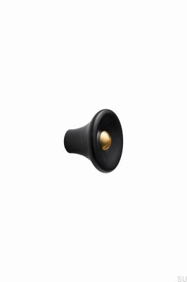 Recta 38 Wooden Furniture Knob Ash Black with Gold