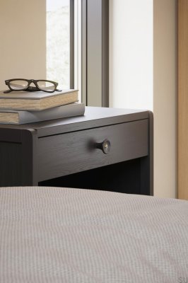 Recta 38 Wooden Furniture Knob Ash Black with Gold