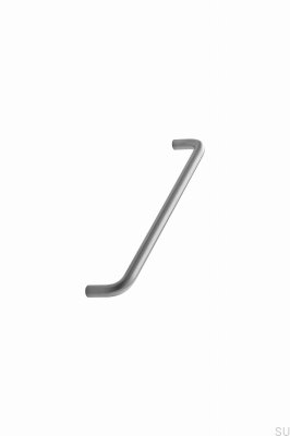 Elongated furniture handle D Handle 192 Steel Silver Satin