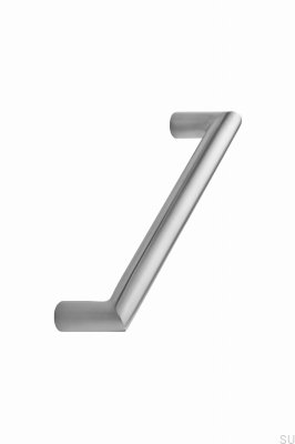 Elongated furniture handle Angle 160 H30 Silver Satin