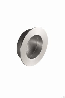 Recessed furniture handle Round 65 Steel Silver Satin
