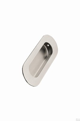 Recessed furniture handle Letterbox 120 Steel Silver Satin