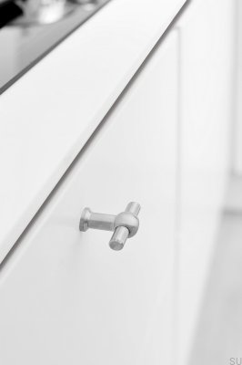 T-Bar Curtain 20 Steel Silver Polished Furniture Knob