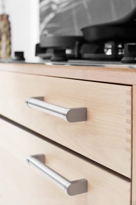 Big 256 Steel Silver Elongated Furniture Handle