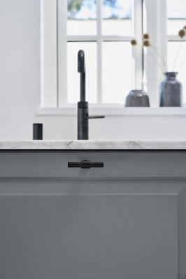 T-Bar Knot 75 Furniture Knob Steel Matte Black