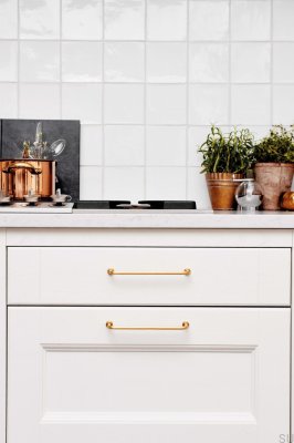 Lounge 128 Brass Gold Brushed Elongated Furniture Handle