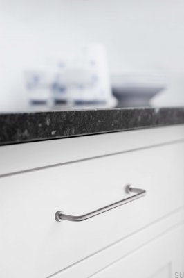 Lounge 128 Silver Satin Elongated Furniture Handle