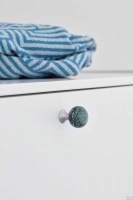 Bead Straight 28 Marble Green with Silver Furniture Knob