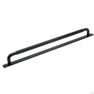 Oblong furniture handle with washer Helix 320 Aluminum Black 