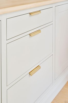 Patina 96 edge furniture handle Brass Gold Polished Unvarnished