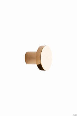 Furniture knob Dot 30 Brass Gold Polished Unvarnished