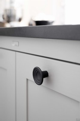 Furniture knob Fleur 46.1 Cast iron Matte black