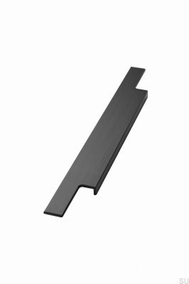 Trim 795 Recessed Furniture Handle, Matte Black Brushed Aluminum