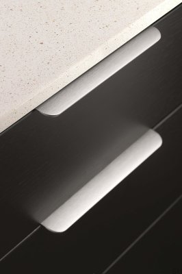 Edge Round 350 Aluminum Silver Furniture Handle