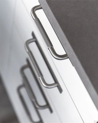 Helix 160 aluminum silver oblong furniture handle with washer