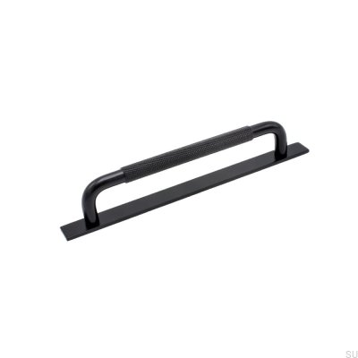 Oblong furniture handle with washer Helix 160 Aluminum Black 