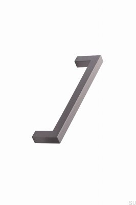 Square 10 128 Aluminium Anthracite Brushed Elongated Furniture Handle