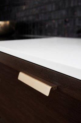 Fringe 160 Aluminium Brushed Gold Elongated Furniture Handle