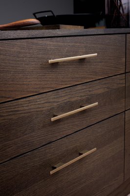 Tau 160 Aluminium Brushed Gold Elongated Furniture Handle