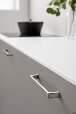 Seam 160 Aluminum Silver Elongated Furniture Handle