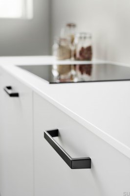 Seam 160 elongated furniture handle Aluminum Black Matt