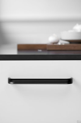 Inside 160 elongated furniture handle, aluminum, black matt