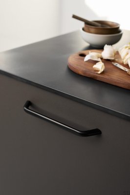 Elongated furniture handle Space 192 Aluminum Black