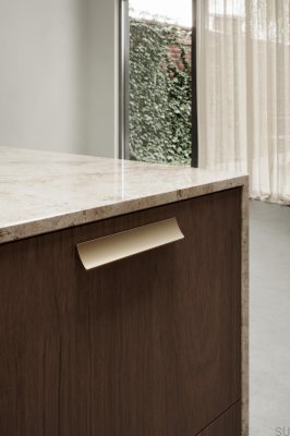 Ciel 160 Aluminum Matt Gold Elongated Furniture Handle