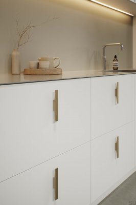 Oblong furniture handle Facet 32 Aluminum Gold Matte